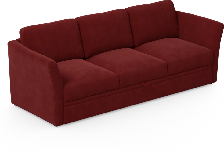 Öland - Bäddsoffa 3-sits, längsbäddad - Röd