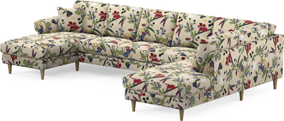 Eden - 3-sits soffa med schäslong vänster och divan höger - Flerfärgad