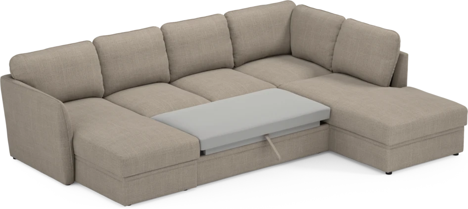 Öland - Bäddsoffa med schäslong vänster och divan höger - Beige