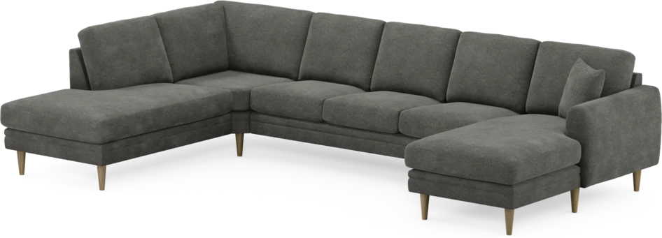Eden - 3-sits soffa med divan vänster och schäslong höger - Grå