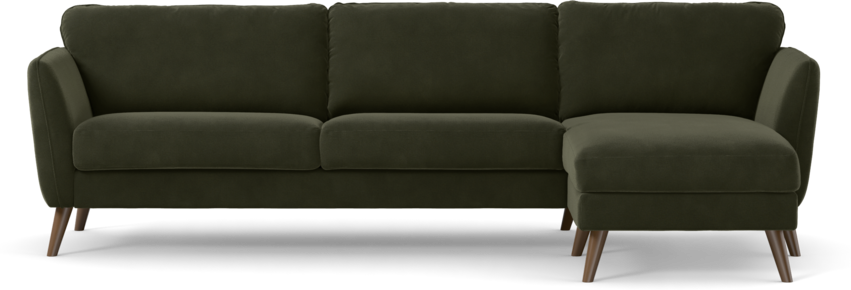 Bridge - 3-sits soffa med schäslong höger - Grön