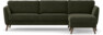 Bridge - 3-sits soffa med schäslong höger - Grön