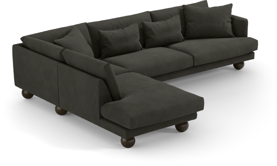 Harper - 3-sits soffa med divan vänster - Grå