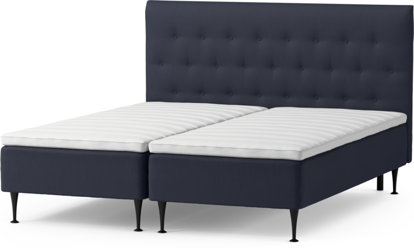 Roma Family - Ramsäng, dubbelsäng med bäddmadrass och sänggavel låg pikerad, B 160-180