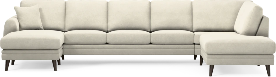 Eden - 3-sits soffa med schäslong vänster och divan höger - Vit