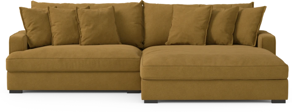 Rossi - 2-sits soffa med schäslong XL höger - Gul