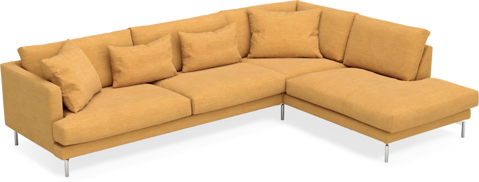 Harper - 3-sits soffa med divan höger - Gul