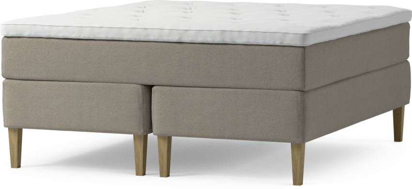 Delux Dream - Kontinentalsäng, dubbelsäng med bäddmadrass och sängben - Beige