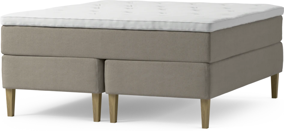 Delux Dream - Kontinentalsäng, dubbelsäng med bäddmadrass och sängben - Beige