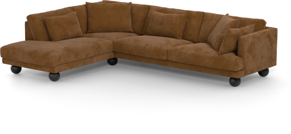 Harper - 3-sits soffa med divan vänster - Orange