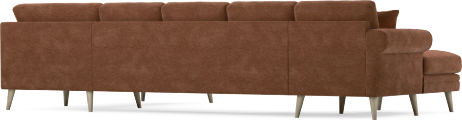 Eden - 3-sits soffa med schäslong vänster och divan höger - Orange