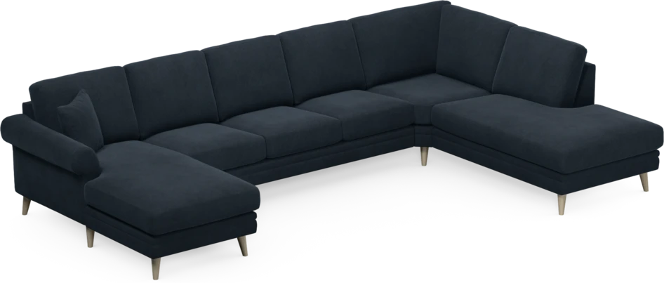 Eden - 3-sits soffa med schäslong vänster och divan höger - Blå