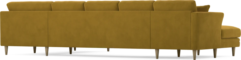 Eden - 3-sits soffa med schäslong vänster och divan höger - Gul