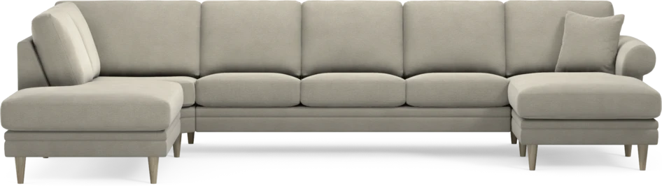 Eden - 3-sits soffa med divan vänster och schäslong höger - Brun