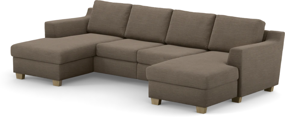 Friday - 2-sits soffa med två schäslonger - Brun