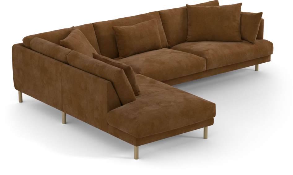 Harper - 3-sits soffa med divan vänster - Orange
