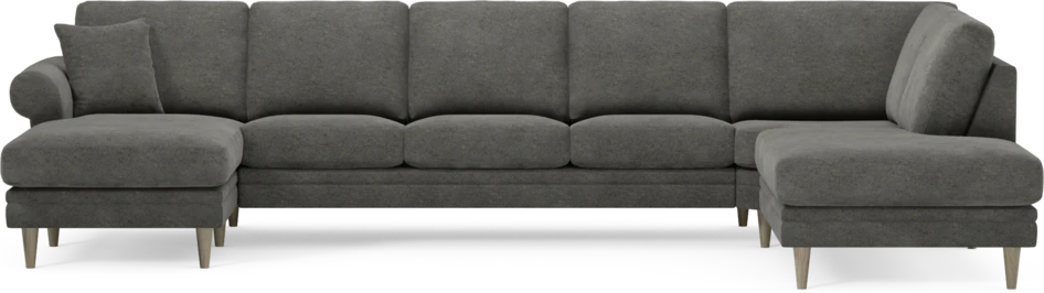Eden - 3-sits soffa med schäslong vänster och divan höger - Grå