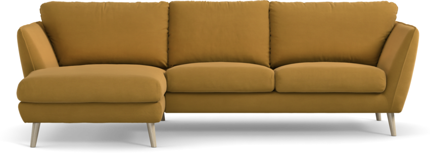Madison Lux - 2-sits soffa med schäslong vänster - Gul