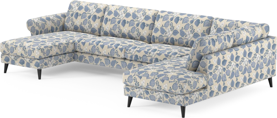 Bridge - 3-sits soffa med schäslong vänster och divan höger - Blå