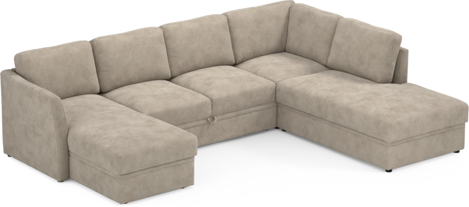 Öland - Bäddsoffa med schäslong vänster och divan höger - Beige