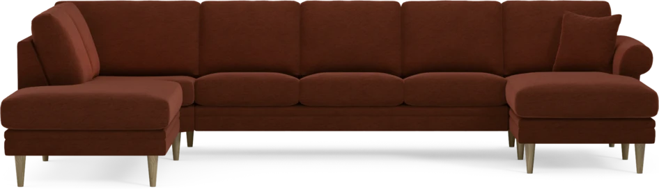 Eden - 3-sits soffa med divan vänster och schäslong höger - Orange