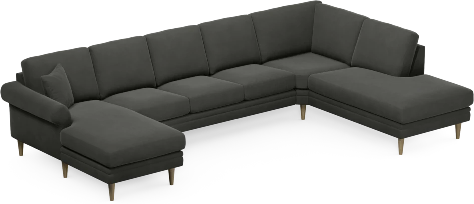 Eden - 3-sits soffa med schäslong vänster och divan höger - Grå