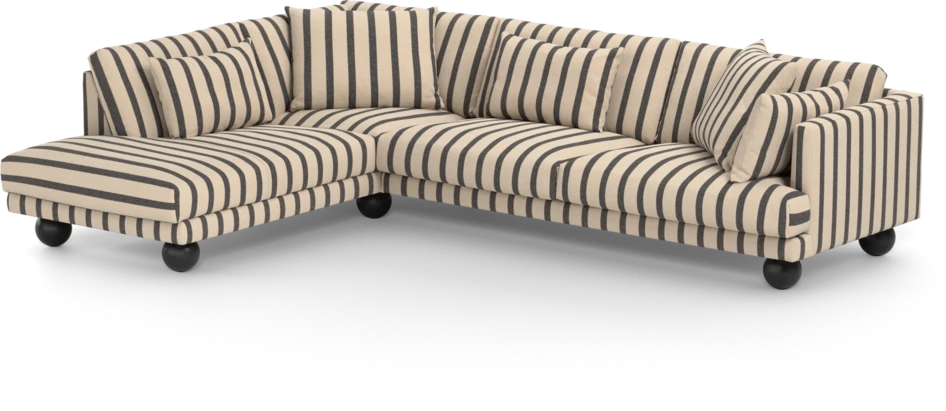 Harper - 3-sits soffa med divan vänster - Flerfärgad