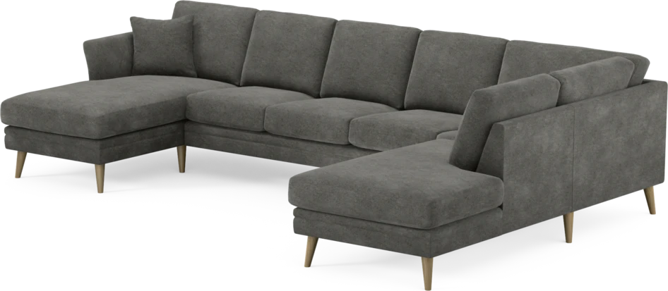 Eden - 3-sits soffa med schäslong vänster och divan höger - Grå