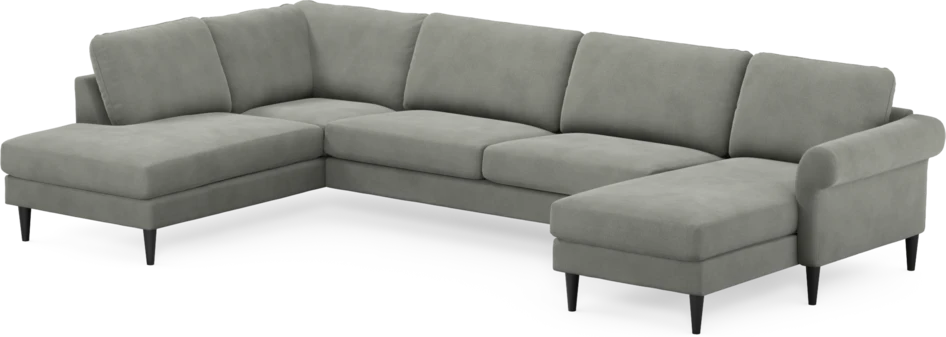 Bridge - 3-sits soffa med divan vänster och schäslong höger - Grå