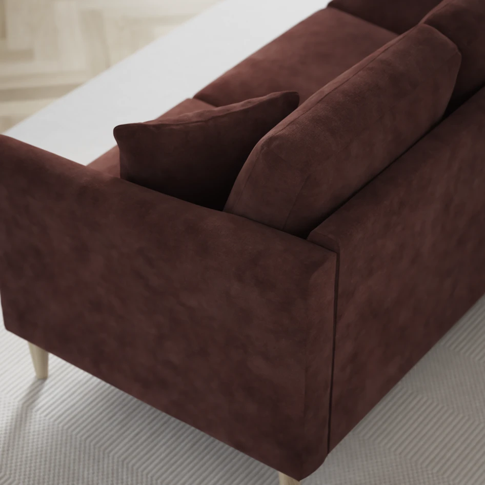 Eden - 3-sits soffa med divan vänster och schäslong höger - Röd