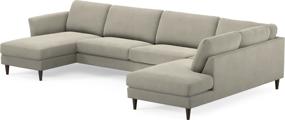 Bridge - 3-sits soffa med schäslong vänster och divan höger - Brun