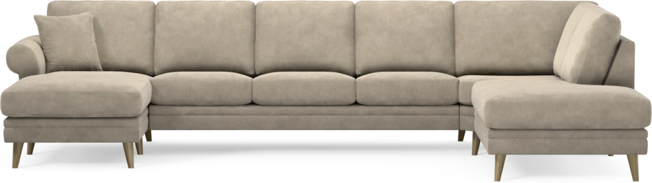 Eden - 3-sits soffa med schäslong vänster och divan höger - Beige