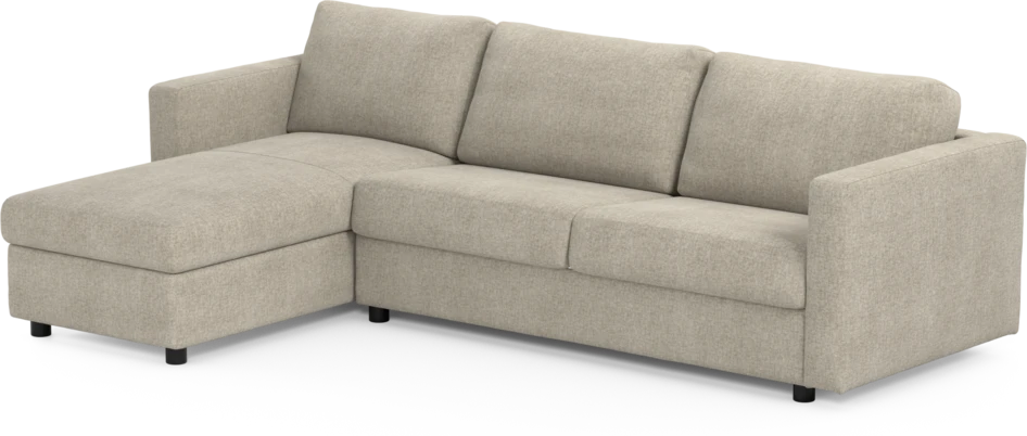 Lindö - Bäddsoffa 2,5-sits med schäslong, vändbar - Beige