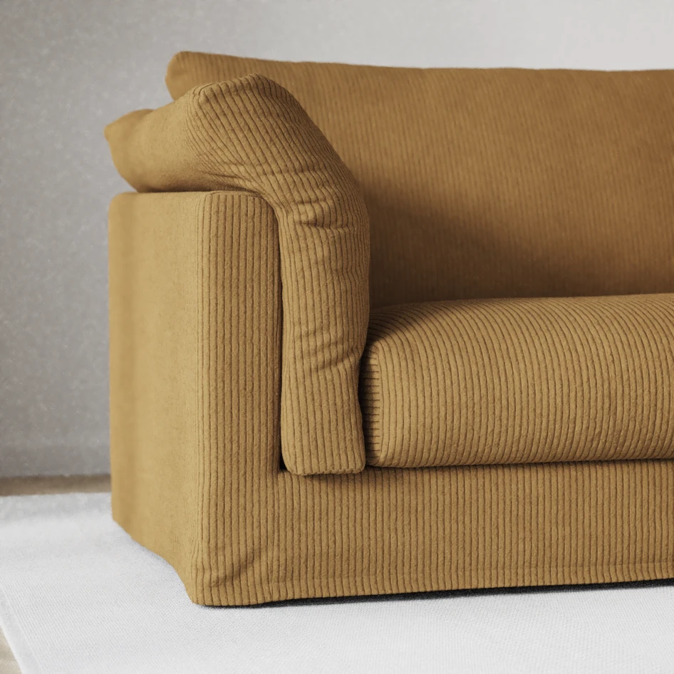 Cherrie Klädsel - Klädsel till 3-sits soffa med divan höger - Gul