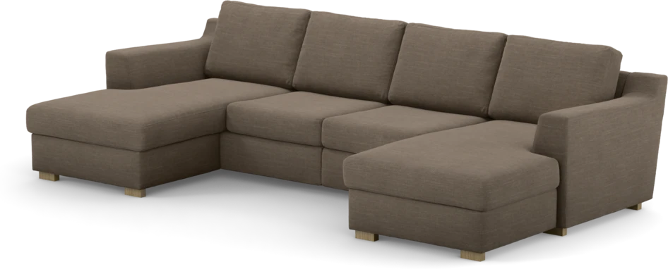 Friday - 2-sits soffa med två schäslonger - Brun