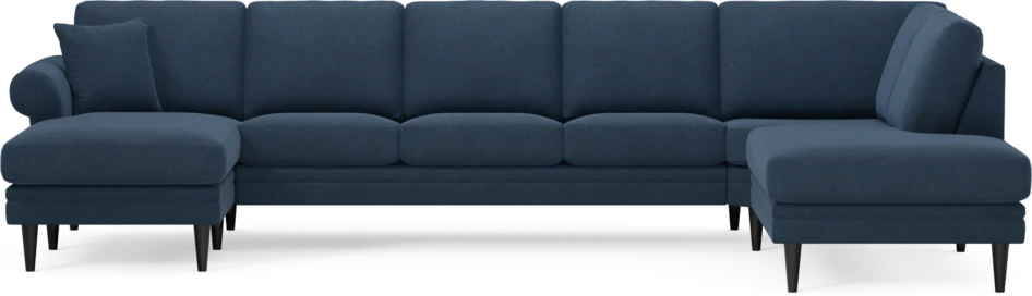 Eden - 3-sits soffa med schäslong vänster och divan höger - Blå