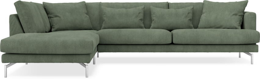 Harper - 3-sits soffa med divan vänster - Grön