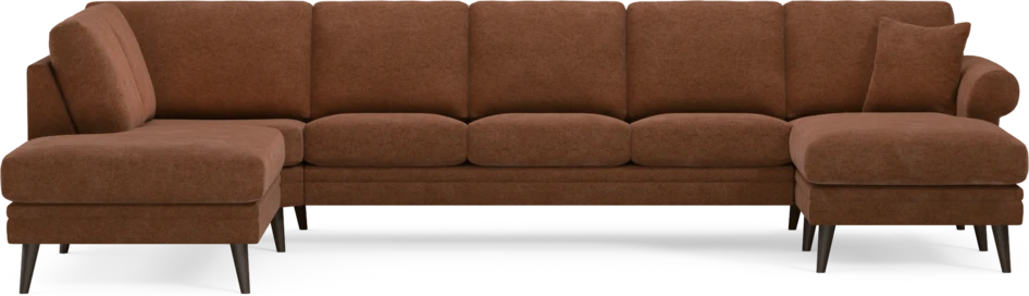 Eden - 3-sits soffa med divan vänster och schäslong höger - Orange