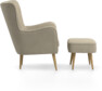 Cordelia - Fåtölj med fotpall - Beige
