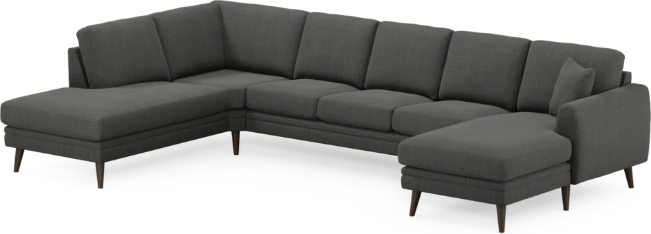 Eden - 3-sits soffa med divan vänster och schäslong höger - Grå