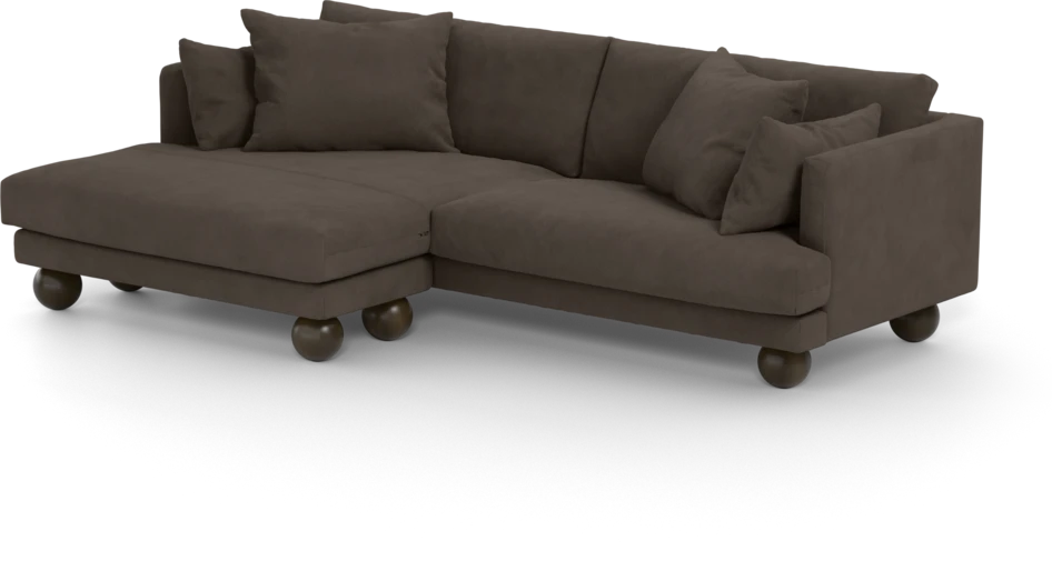 Harper - 4-sits med schäslong XL vänster - Brun