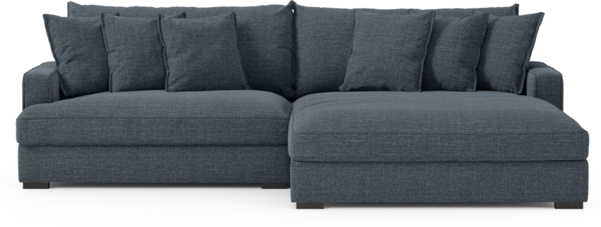 Rossi - 2-sits soffa med schäslong XL höger - Blå