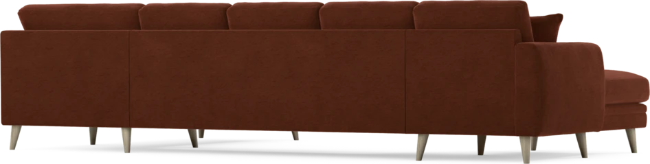 Eden - 3-sits soffa med schäslong vänster och divan höger - Orange