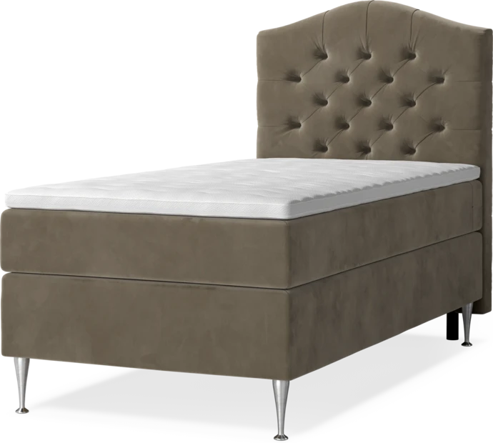 New York, Kontinentalsäng, enkelsäng med bäddmadrass, sängben och sänggavel välvd