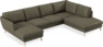 Madison Lux - 2-sits soffa med schäslong vänster och divan höger - Brun