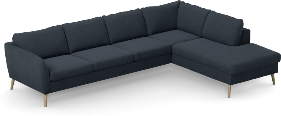 County - 3-sits soffa med divan höger - Blå