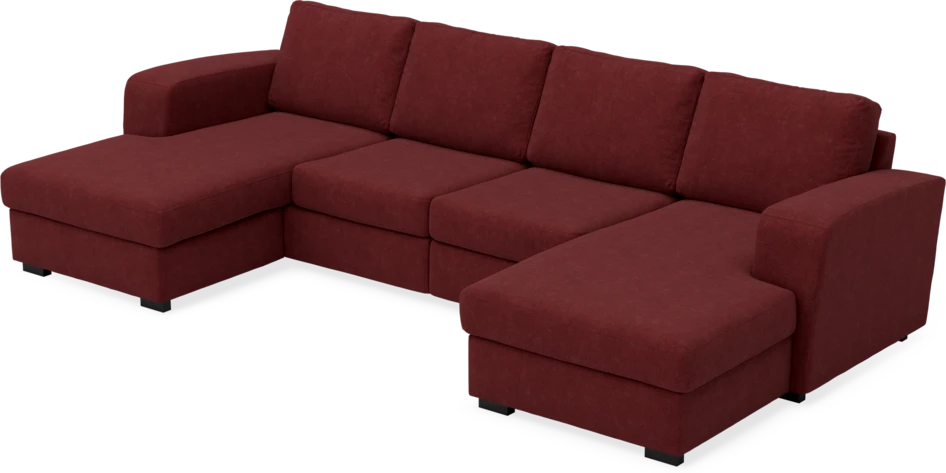 Friday - 2-sits soffa med två schäslonger - Rosa