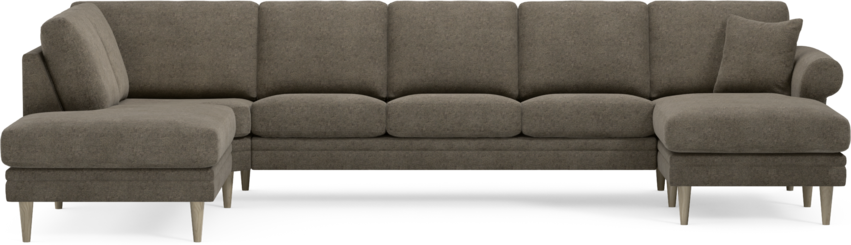 Eden - 3-sits soffa med divan vänster och schäslong höger - Brun