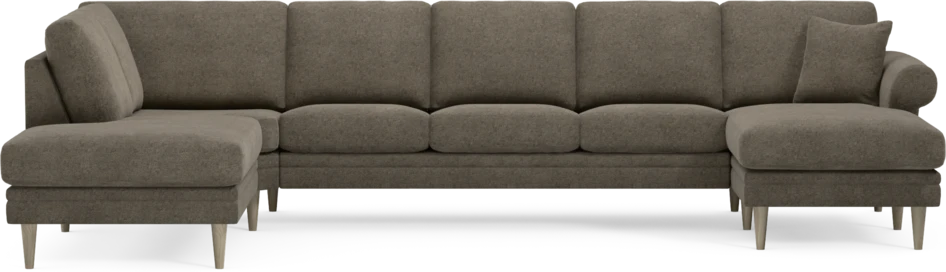 Eden - 3-sits soffa med divan vänster och schäslong höger - Brun