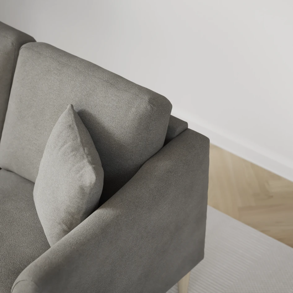 Eden - 3-sits soffa med divan vänster och schäslong höger - Grå